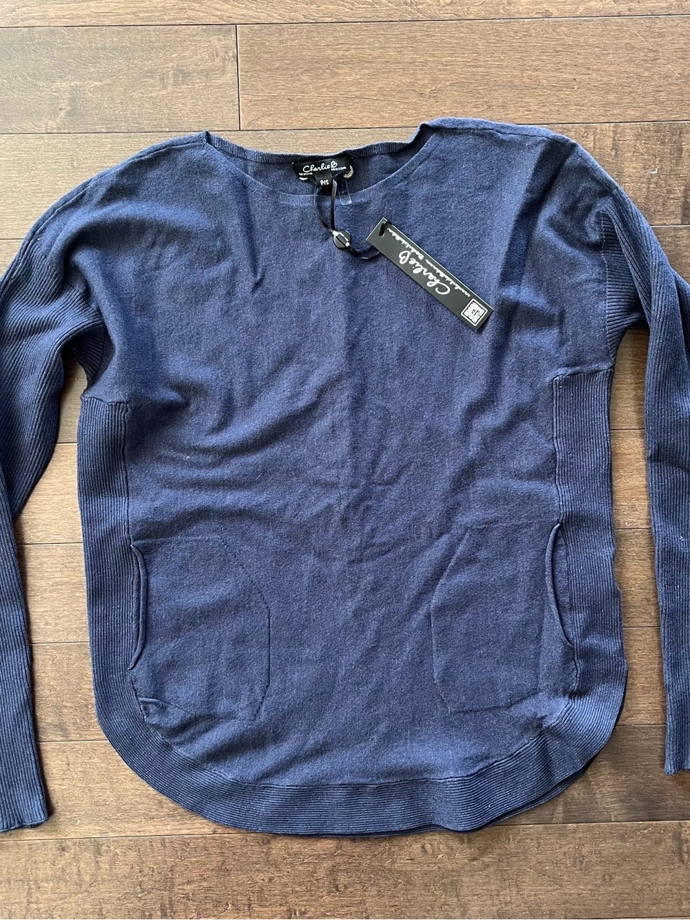 Dark Navy Scoop-Neck Pullover